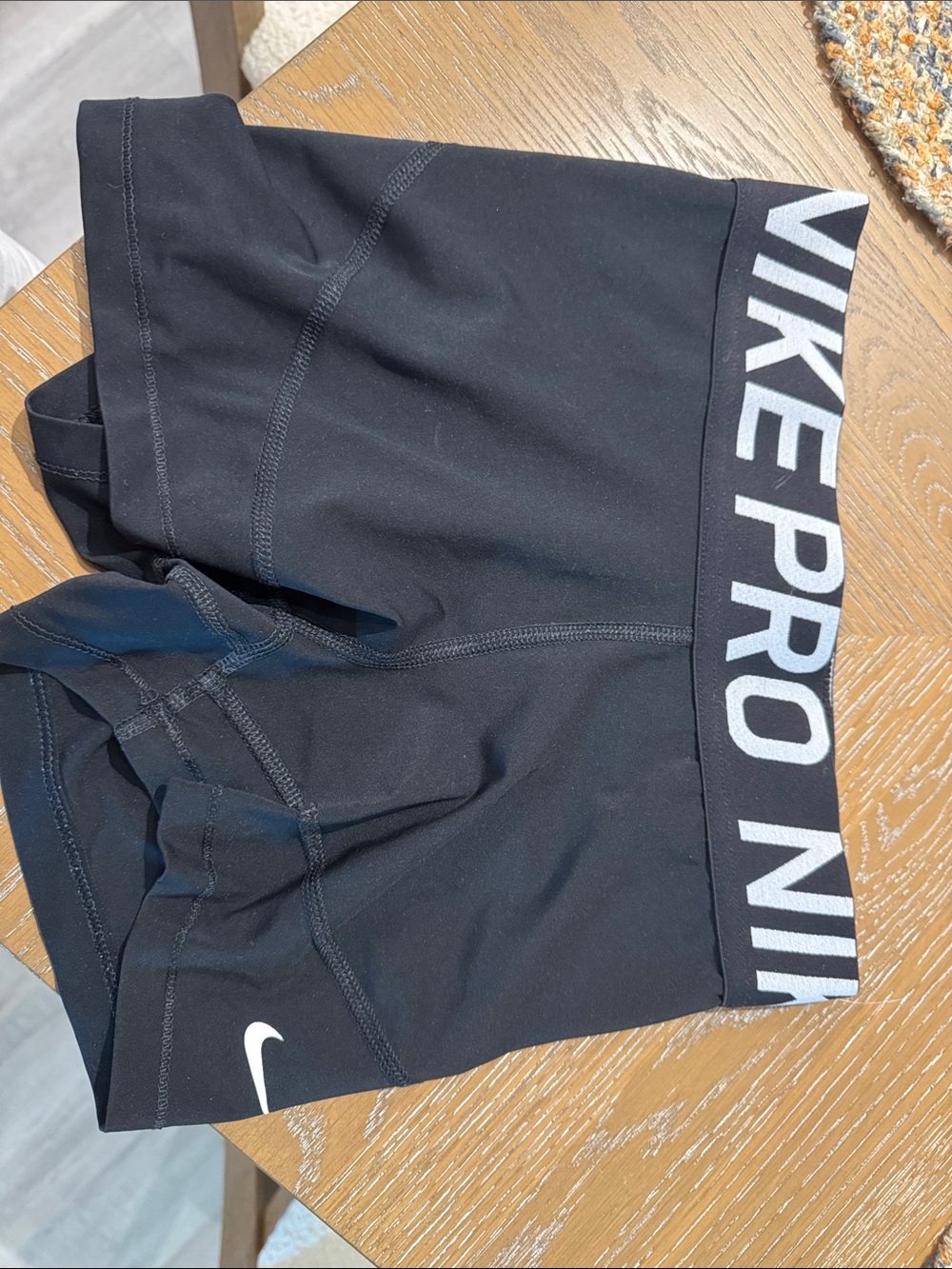 Nike Black Compression Shorts with White Branding